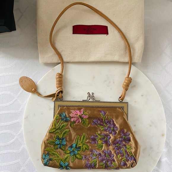 Valentino Garavani Handbags - Valentino Garavani Rhinestone Silk Evening Bag